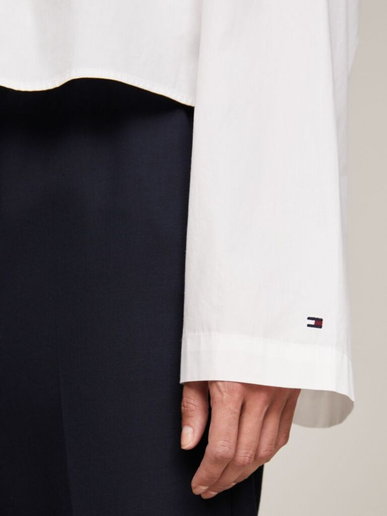 White V-Neck Relaxed Fit Blouse  Women
