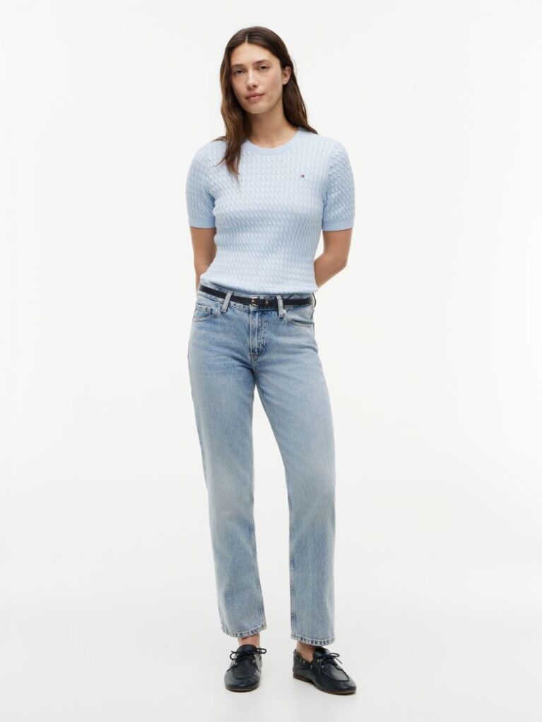Blue High Rise Straight Leg Jeans  Women
