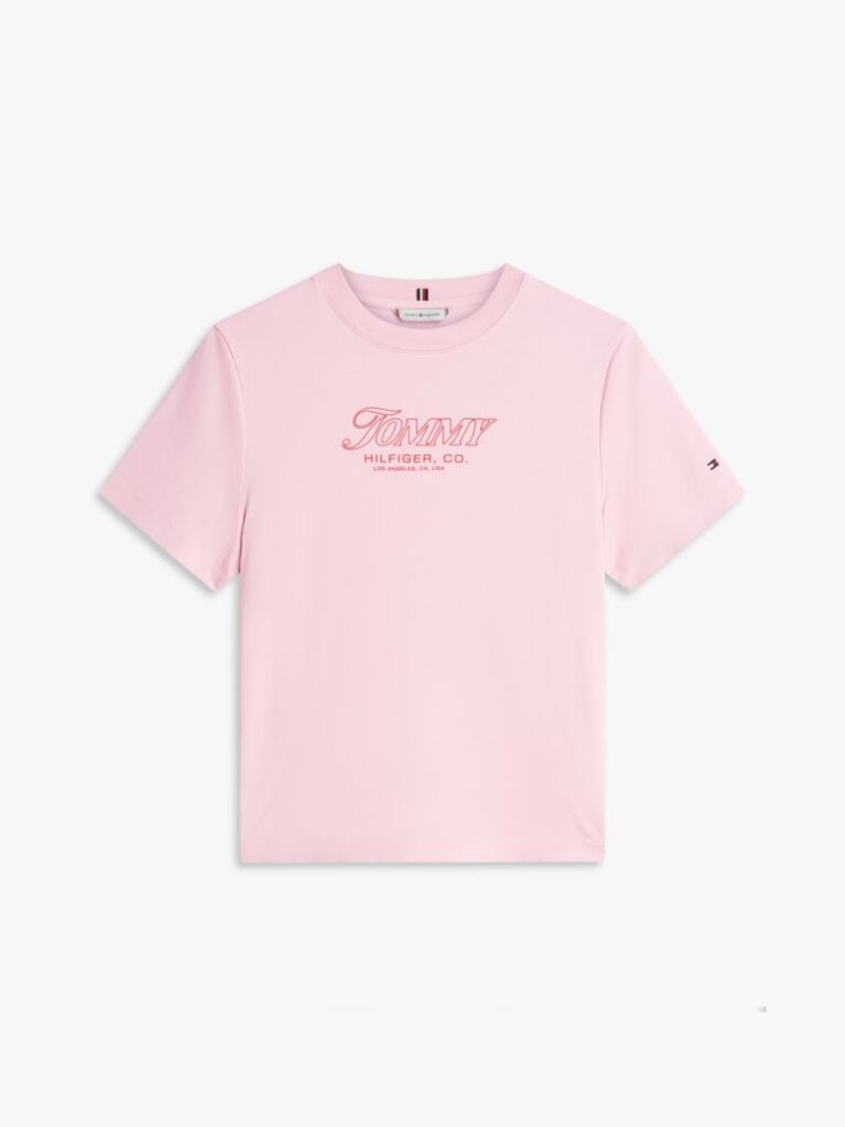 Ροζ Πλεκτό T-Shirt Με Λογότυπο  Γυναίκες