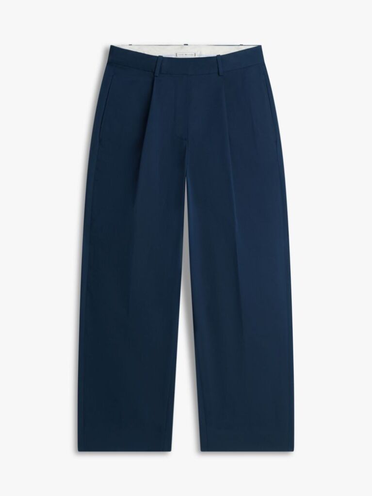Blue Barrel Leg Mid Rise Chinos  Women