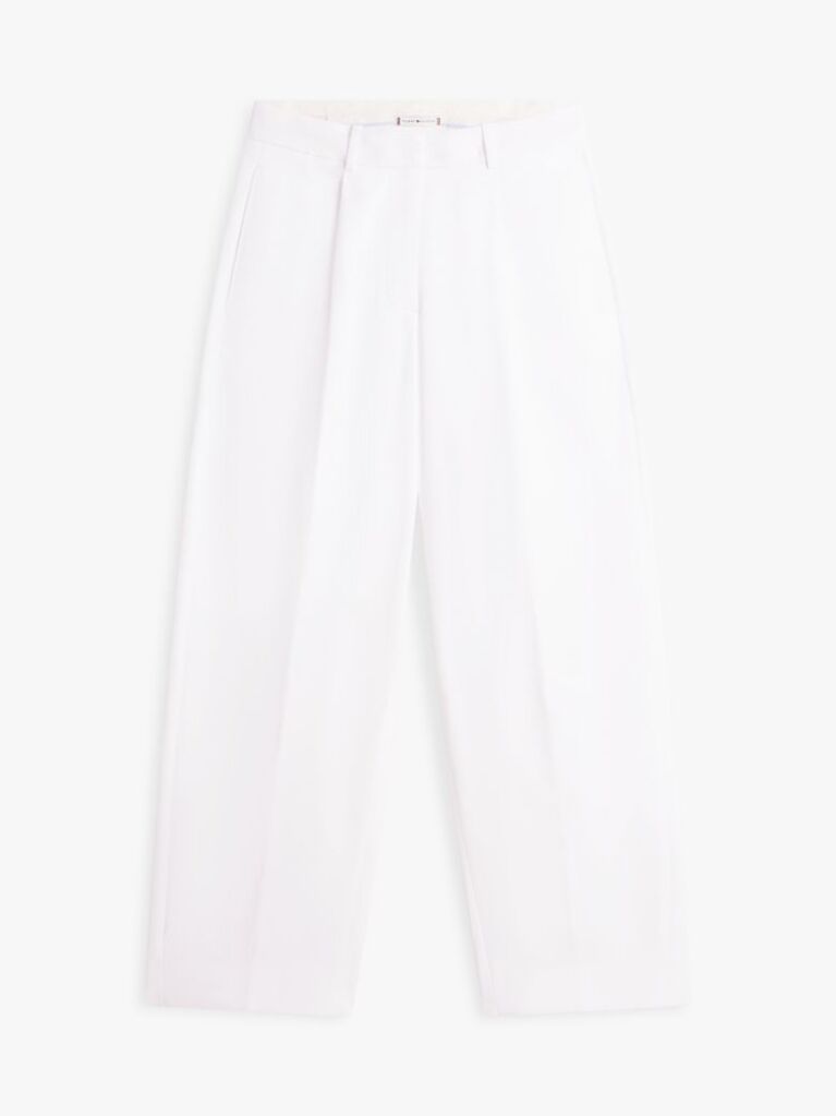 White Barrel Leg Mid Rise Chinos  Women