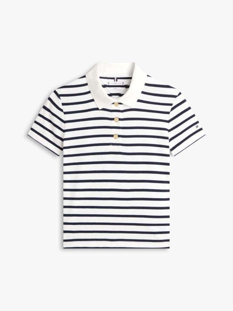 Multi Slim Fit Gold-Tone Button Polo Shirt  Women