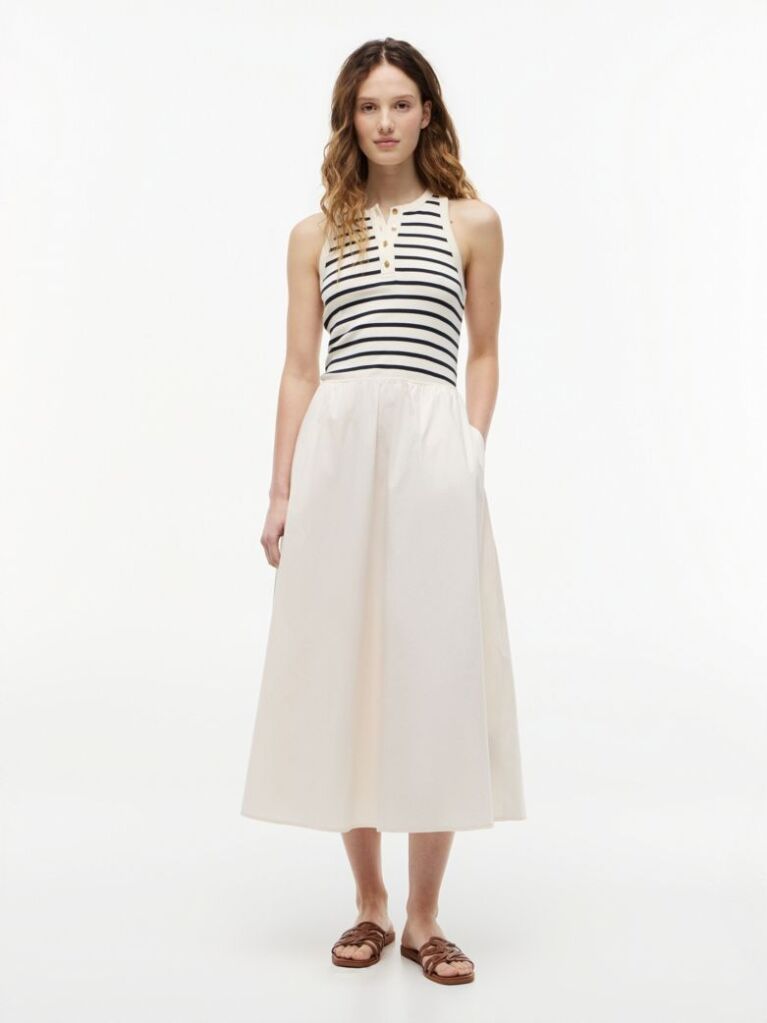 Multi Gold-Tone Button Sleeveless Maxi Dress  Women