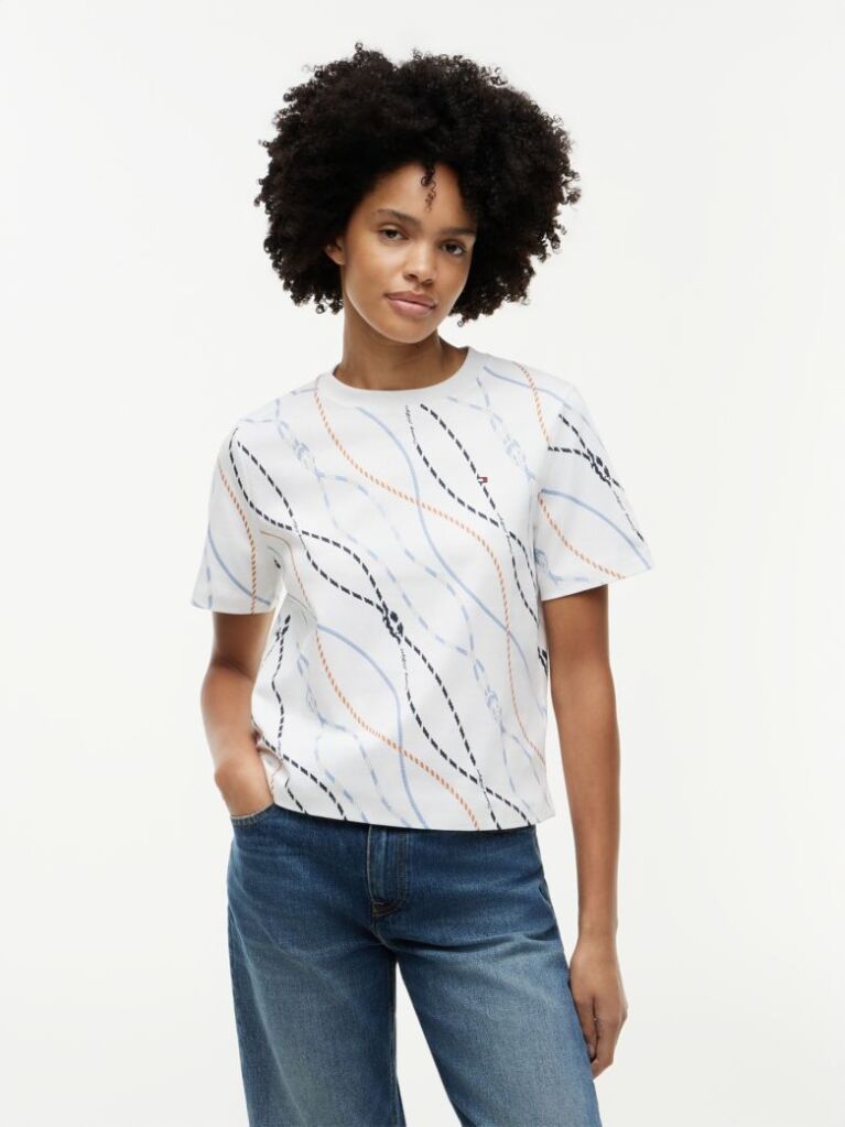 Multi Boxy T-Shirt Με Πλέξη Interlock  Γυναίκες