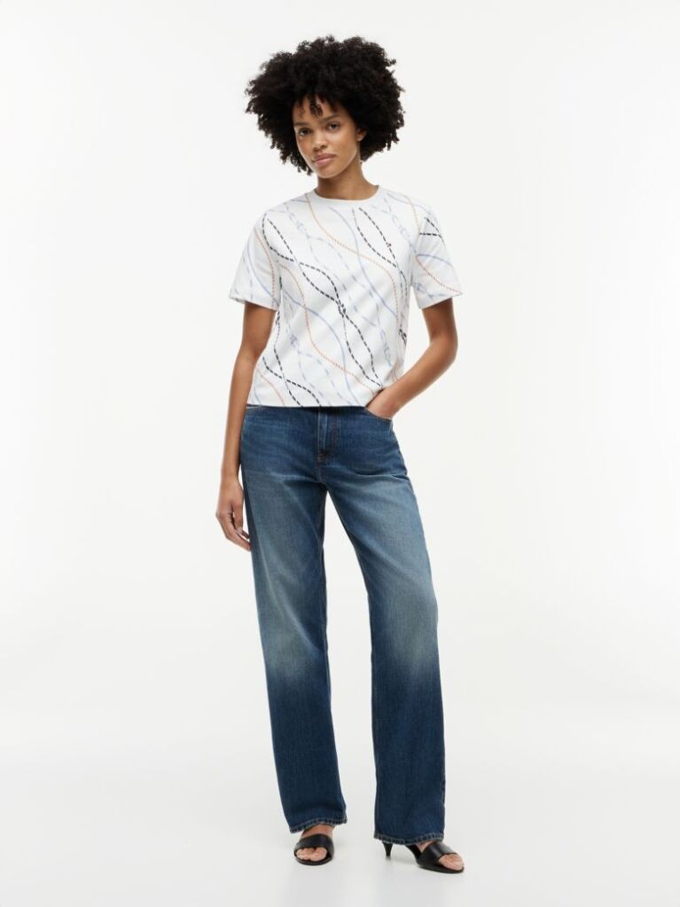 Multi Boxy T-Shirt Με Πλέξη Interlock  Γυναίκες
