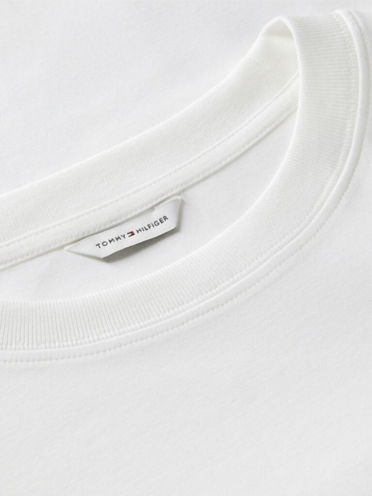 Άσπρο Boxy T-Shirt Με Πλέξη Interlock  Γυναίκες