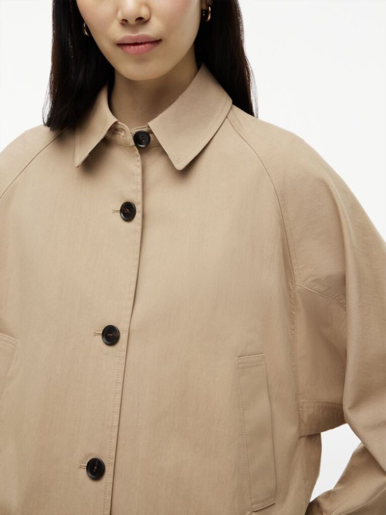 Beige Water Repellent Short Jacket  Women