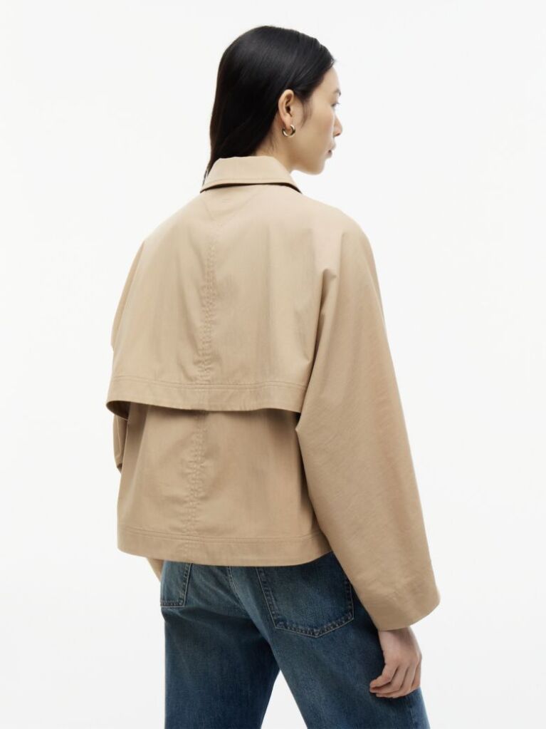 Beige Water Repellent Short Jacket  Women