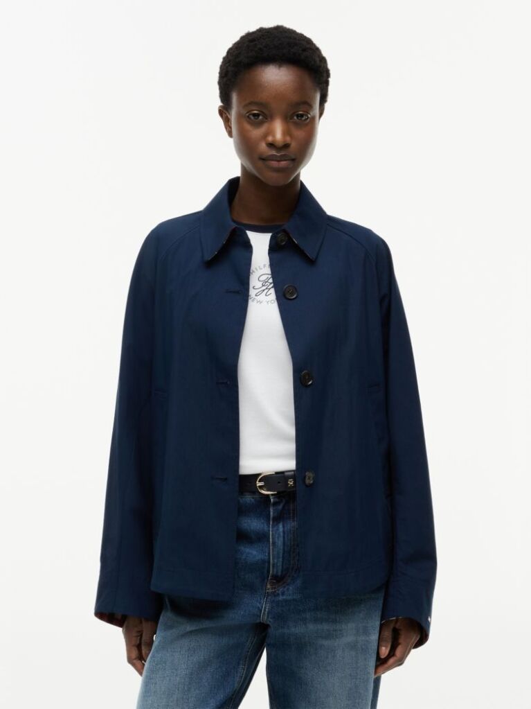 Blue Water Repellent Short Jacket  Women