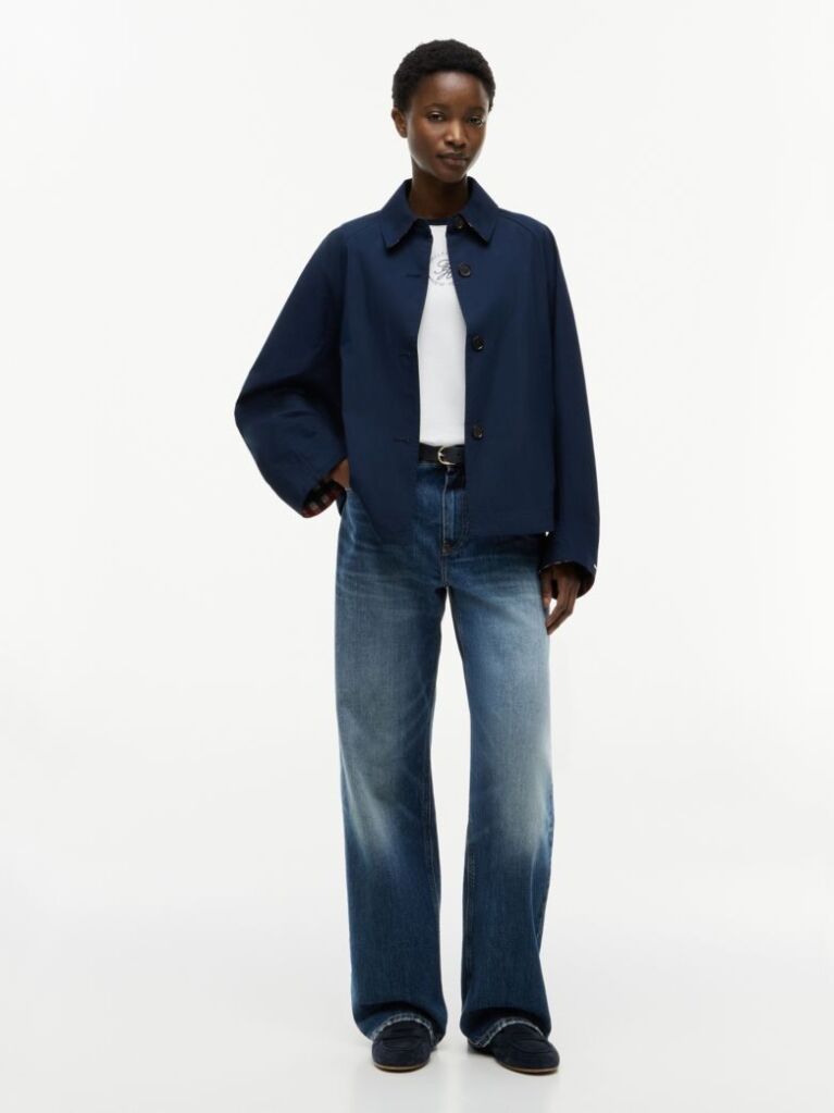 Blue Water Repellent Short Jacket  Women