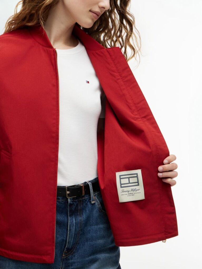Blue Logo Appliqué Twill Bomber Jacket  Women