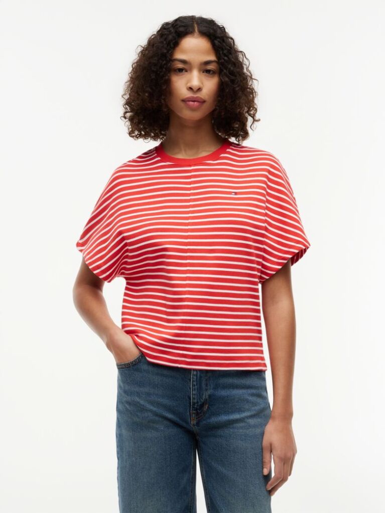 Multi Batwing Sleeve Crew Neck T-Shirt  Women