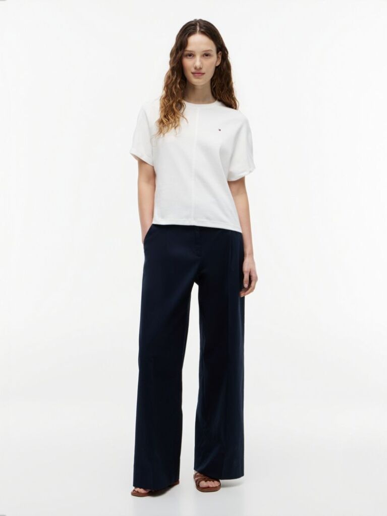 White Batwing Sleeve Crew Neck T-Shirt  Women