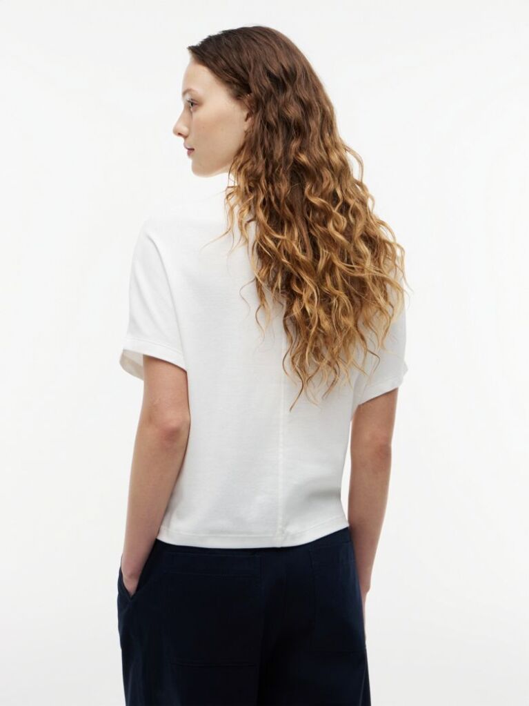 White Batwing Sleeve Crew Neck T-Shirt  Women