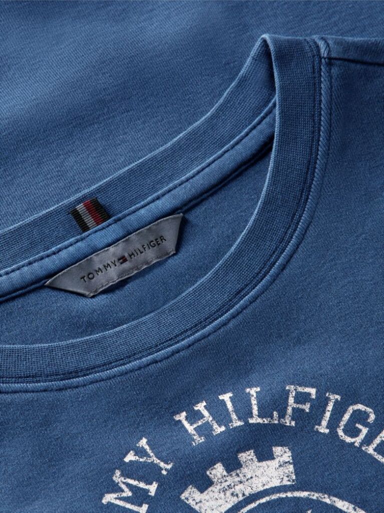 Blue Washed Crest Slim T-Shirt  Women