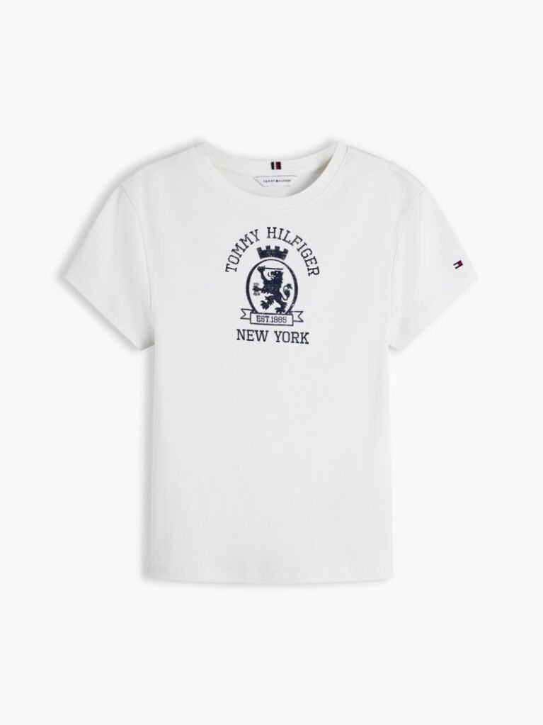 White Washed Crest Slim T-Shirt  Women