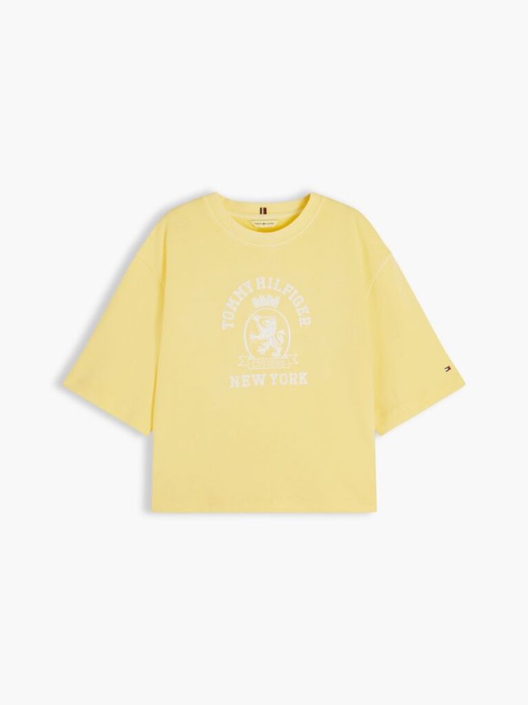 Κίτρινο T-Shirt Σε Άνετη Γραμμή Με Washed Εφέ  Γυναίκες