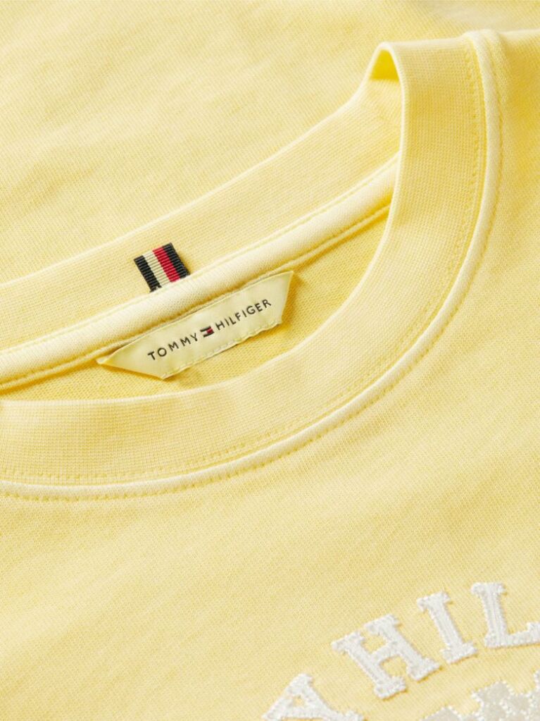 Κίτρινο T-Shirt Σε Άνετη Γραμμή Με Washed Εφέ  Γυναίκες