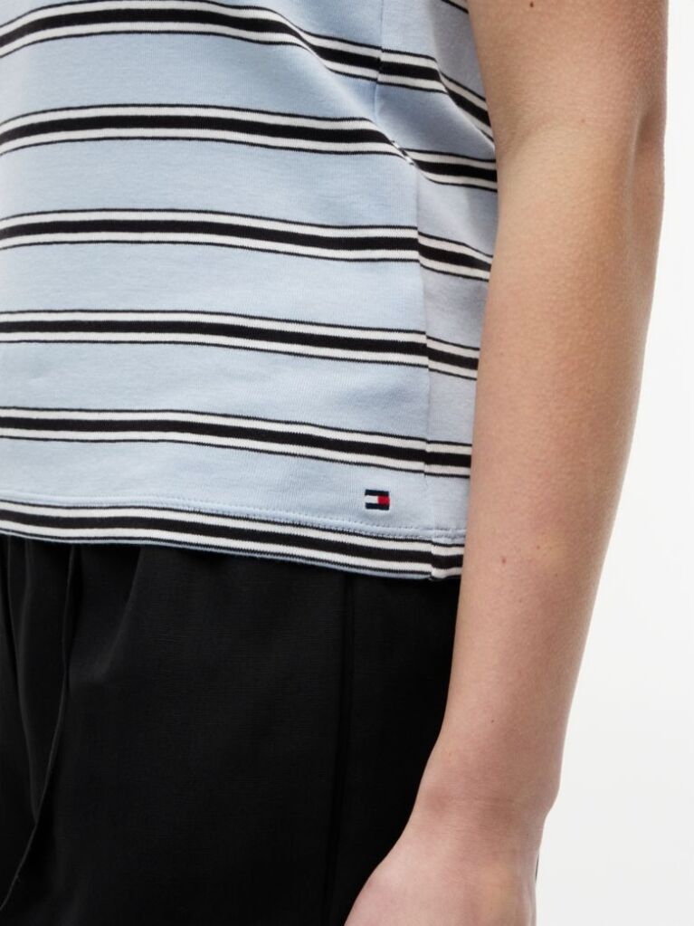 Multi Stripe Slim Crew Neck Tank Top  Women