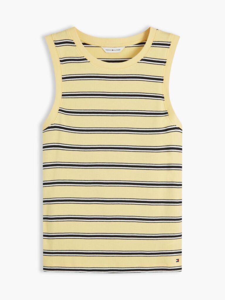Multi Stripe Slim Crew Neck Tank Top  Women