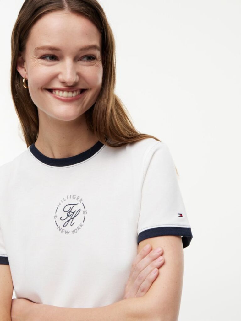 Άσπρο T-Shirt Με Λογότυπο  Γυναίκες