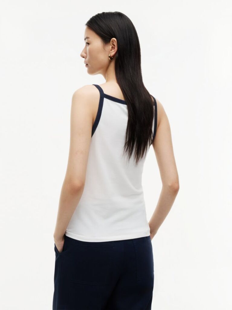 White Logo Slim Tank Top  Women