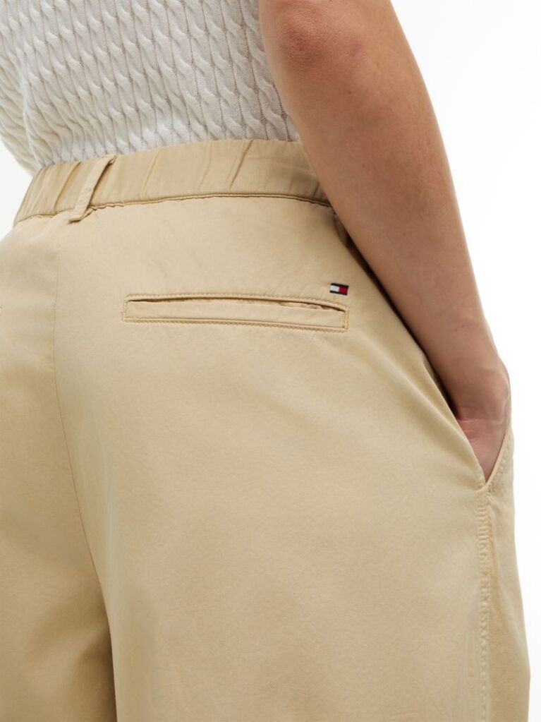 Beige Washed Barrel Leg Chinos  Women