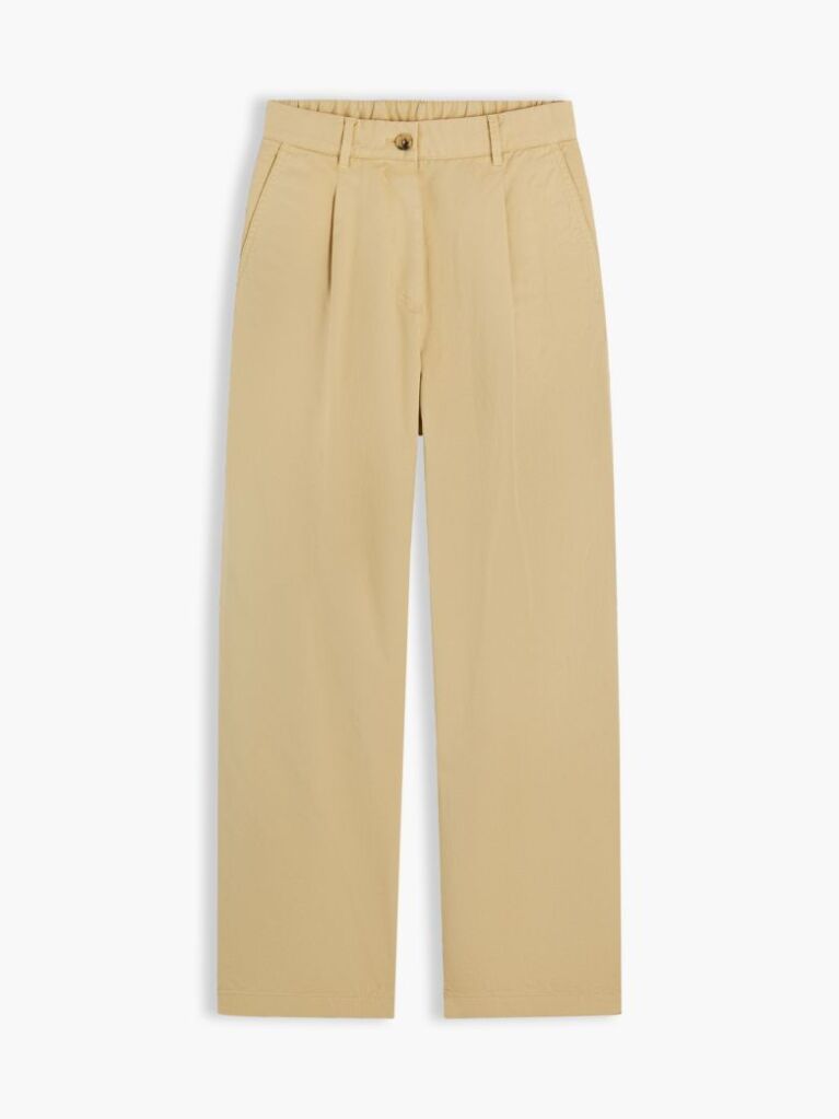 Beige Washed Barrel Leg Chinos  Women