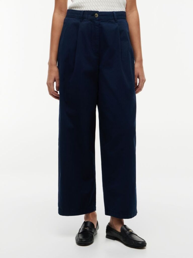 Μπλε Παντελόνι Chinos Σε Barrel Γραμμή Με Washed Εφέ  Γυναίκες