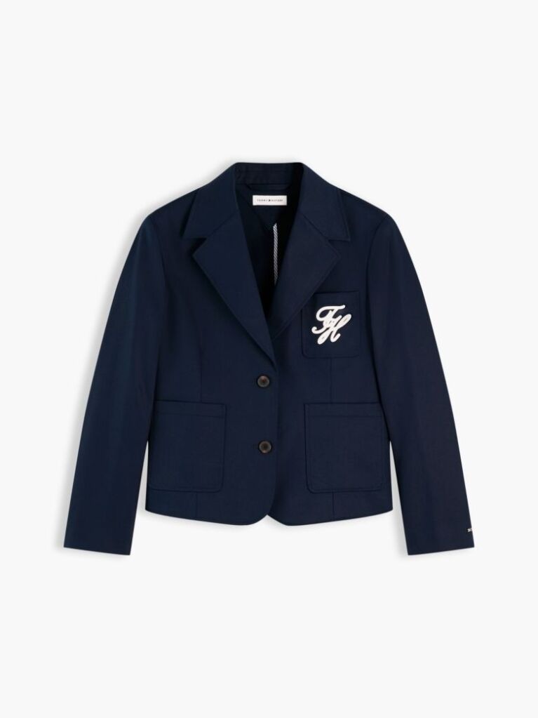 Blue Regular Fit Logo Appliqué Blazer  Women