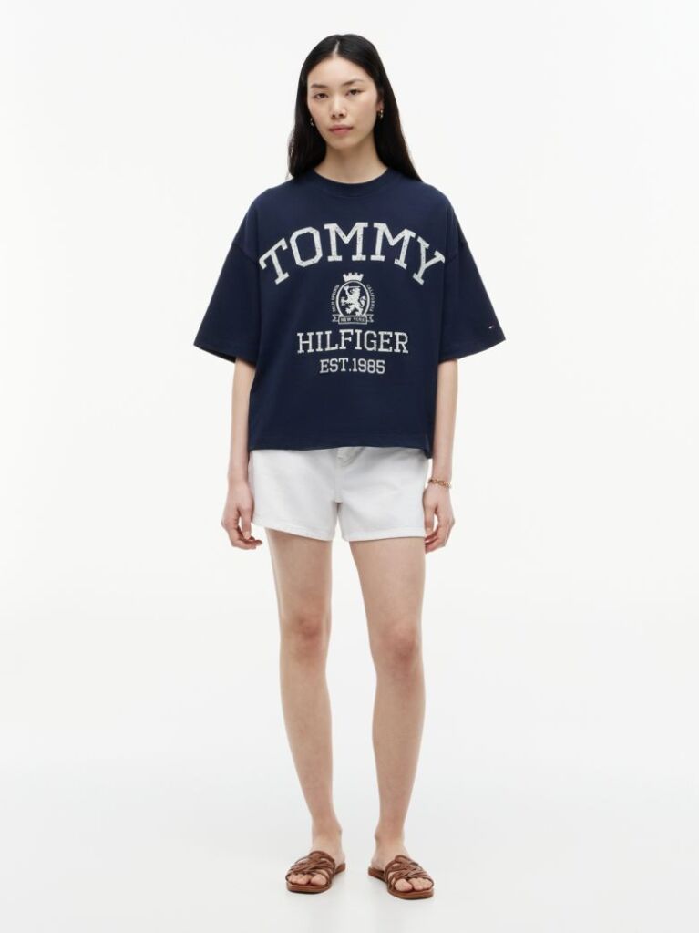 Μπλε T-Shirt Oversized Σε Άνετη Γραμμή  Γυναίκες