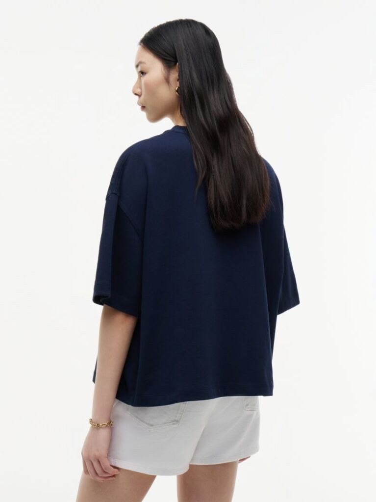 Μπλε T-Shirt Oversized Σε Άνετη Γραμμή  Γυναίκες