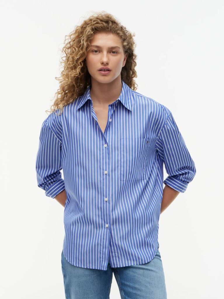 Multi Πουκάμισο Από Ποπλίνα Oversized Με Ρίγες  Γυναίκες