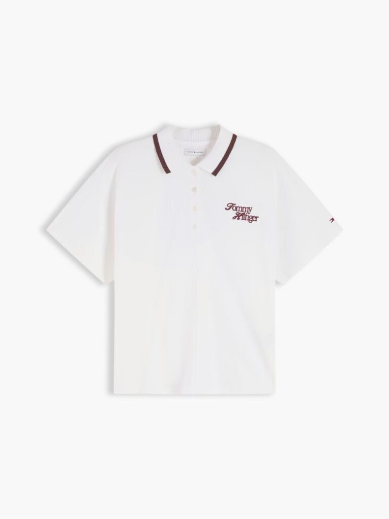 Beige Relaxed Fit Logo Polo Shirt  Women