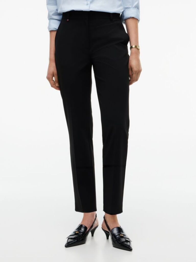 Black Travel Slim Straight Leg Trousers  Women