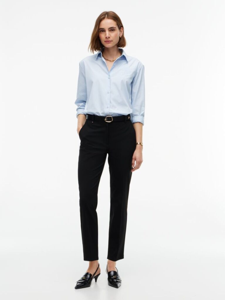 Black Travel Slim Straight Leg Trousers  Women