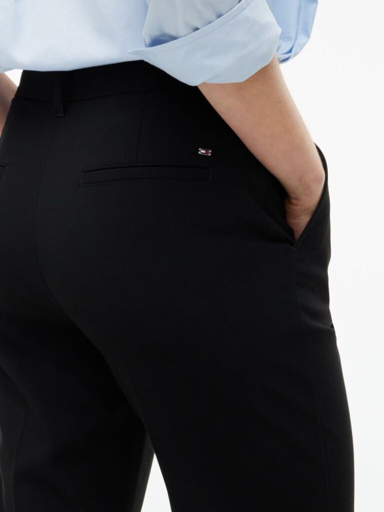 Black Travel Slim Straight Leg Trousers  Women