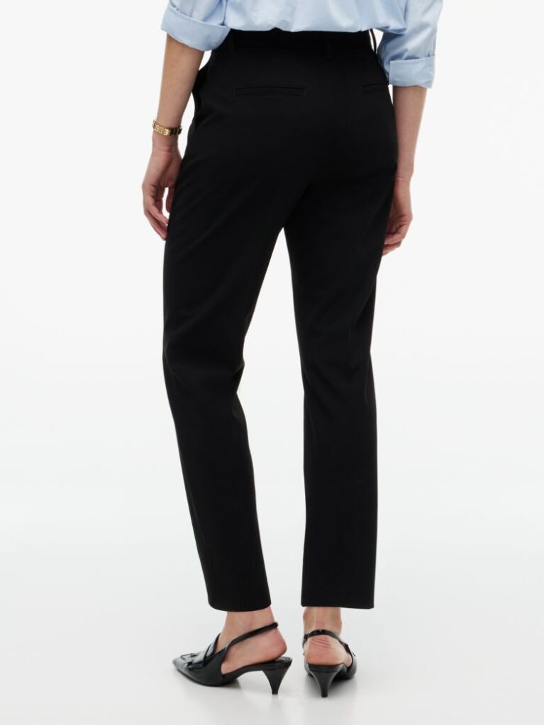 Black Travel Slim Straight Leg Trousers  Women