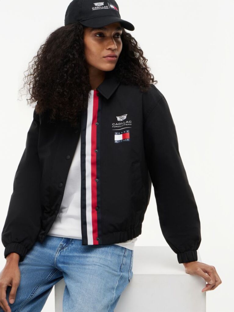 Black TH x Cadillac Formula 1® Team Logo Coach Jacket  Women
