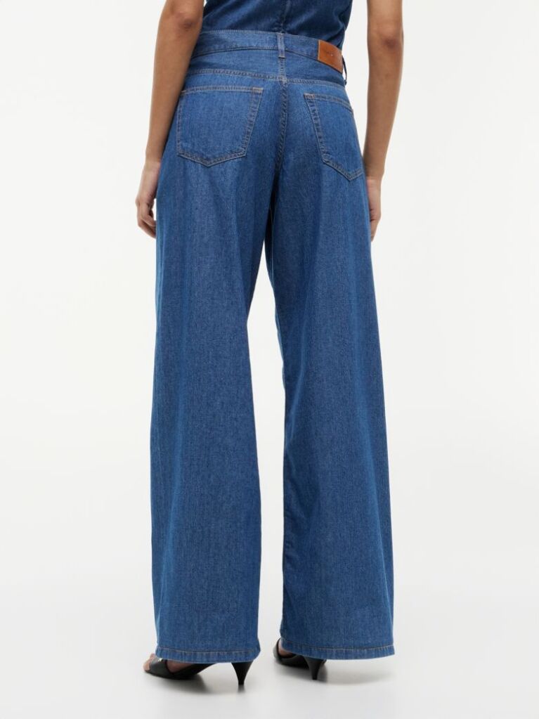 Blue 70s High Rise Wide Leg Jeans  Women