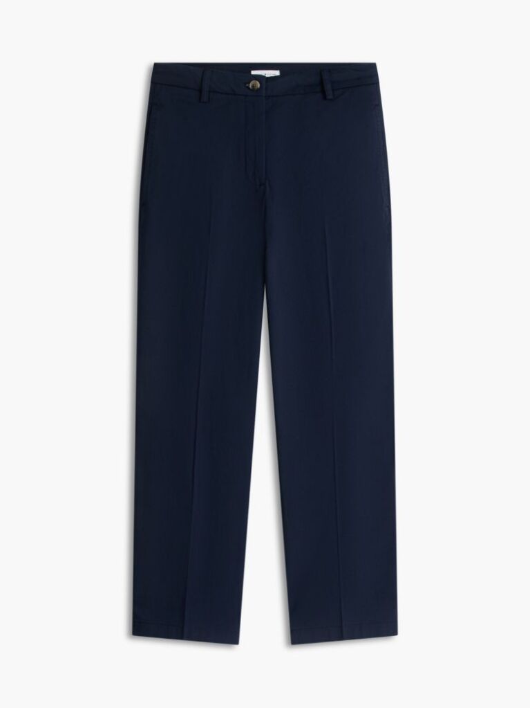 Blue Washed Slim Straight Chinos  Women