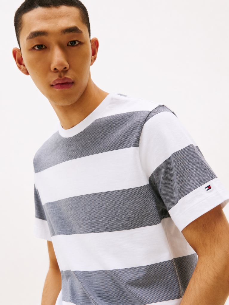 Multi Stripe Crew Neck T-Shirt  Men
