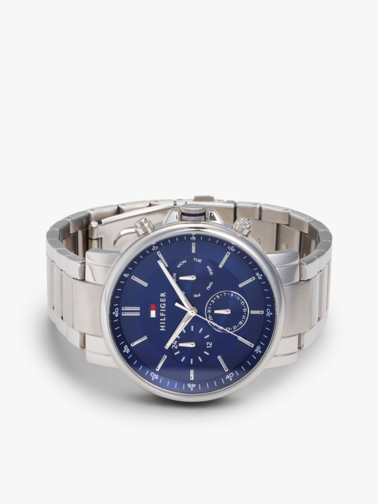 Blue Blue Dial Chronograph Chain-Link Watch  Men