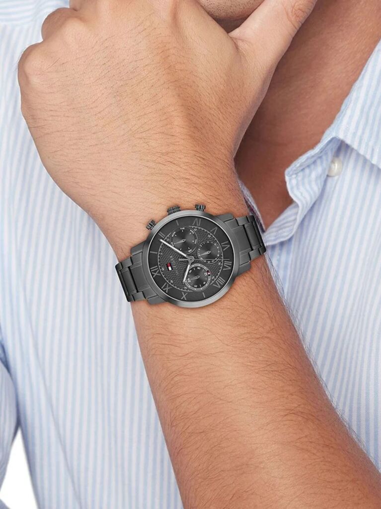 Black Black Dial Stainless Steel Sub-Counter Watch  Men