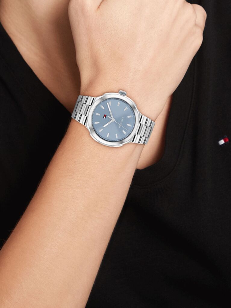 Blue Blue Dial Silver Bracelet Watch  Women