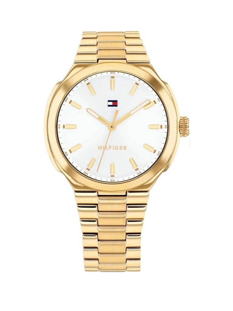 White Ionic Gold-Plated White Dial Bracelet Watch  Women
