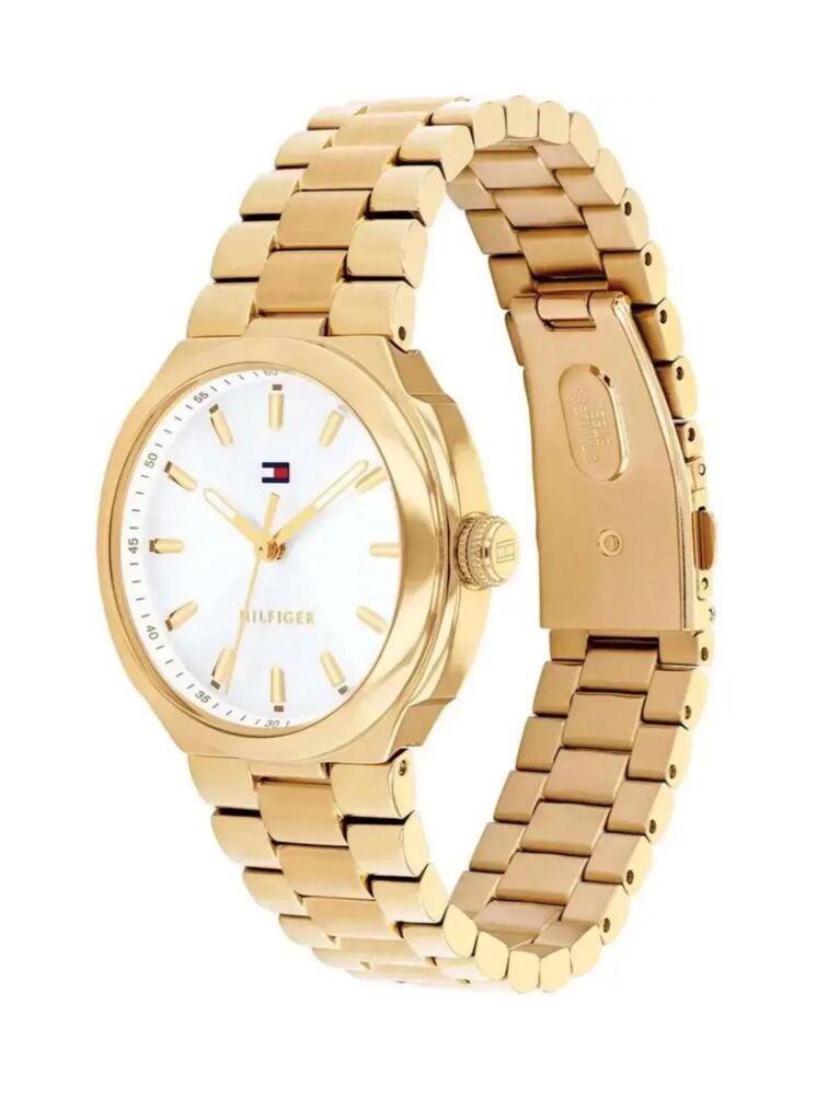 White Ionic Gold-Plated White Dial Bracelet Watch  Women