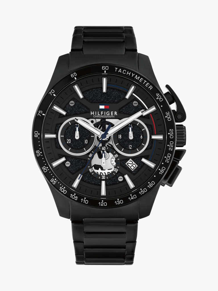 Black Black Ionic-Plated Stainless Steel Chronograph Watch  Men