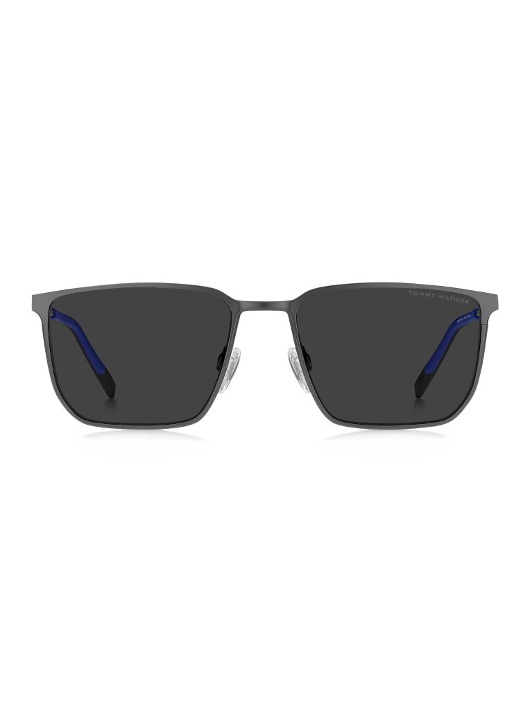 Black Modern Preppy Square Sunglasses  Men