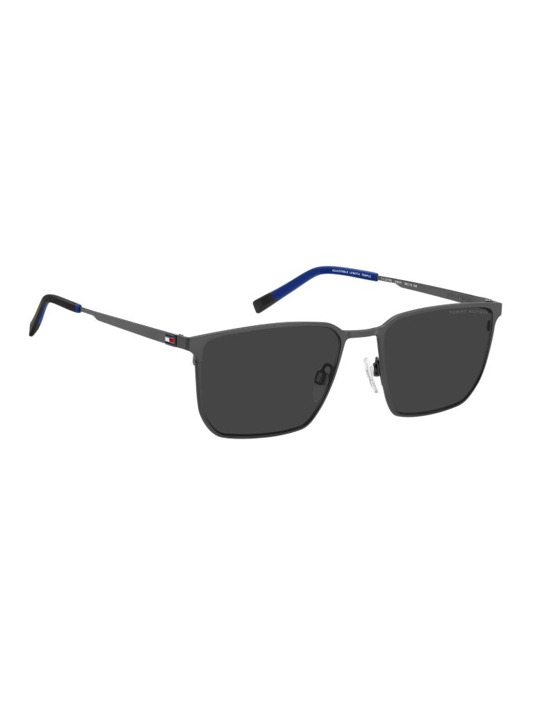 Black Modern Preppy Square Sunglasses  Men